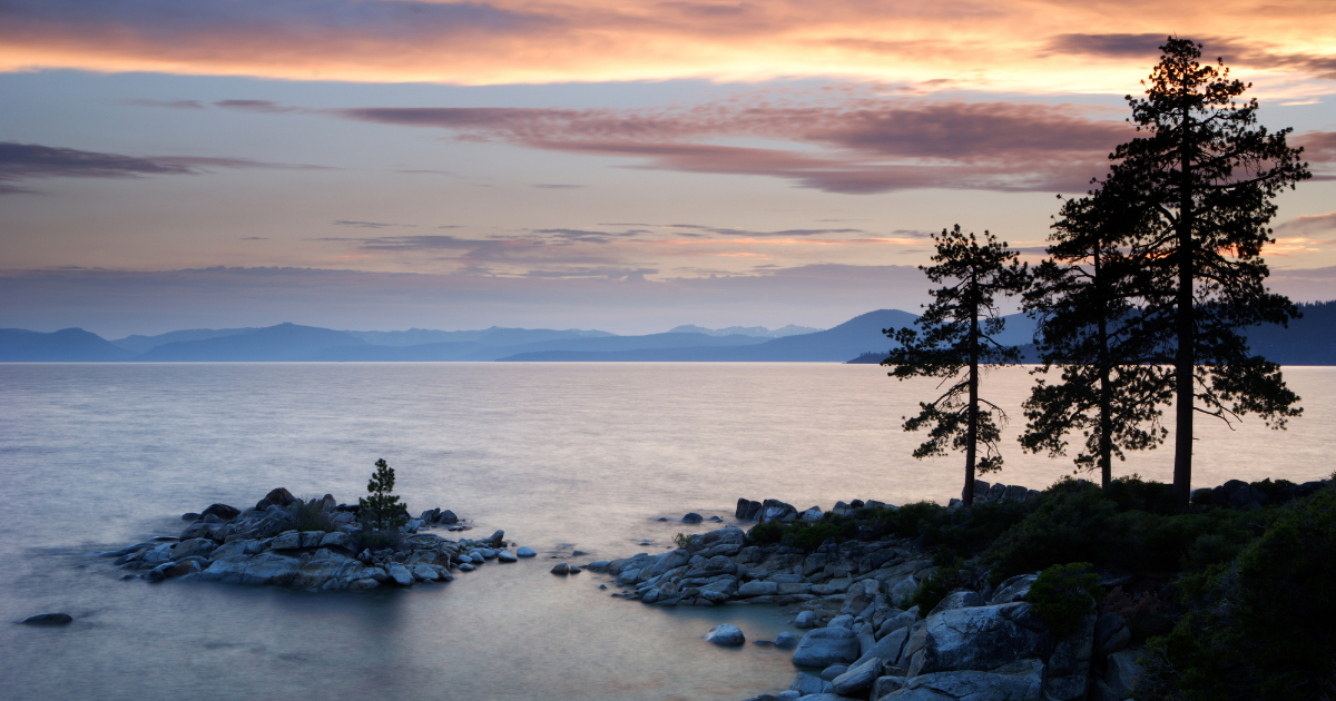 sunset over lake tahoe