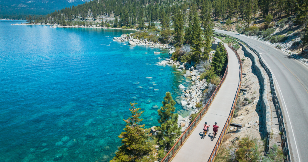 riding the east shore trail in lake tahoe