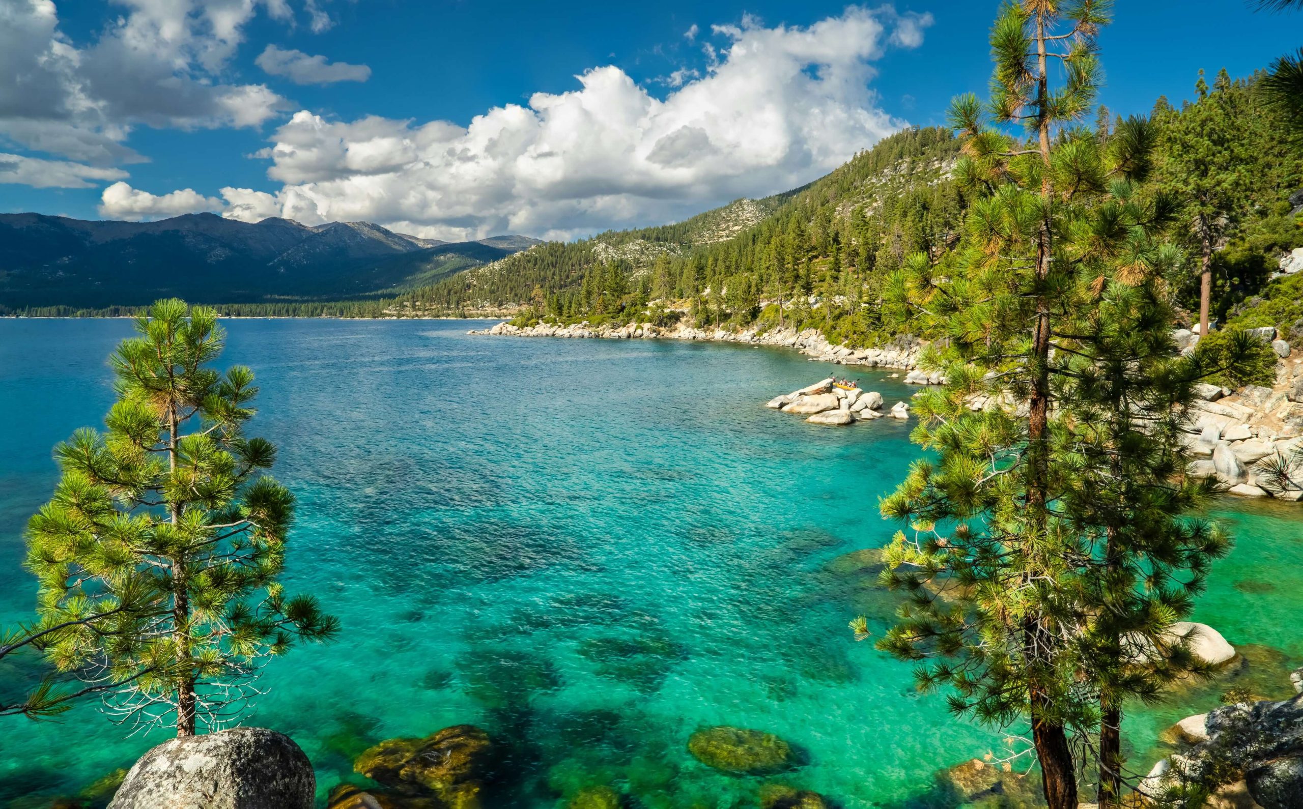 Turquoise blue water at Secret Cove in Lake Tahoe