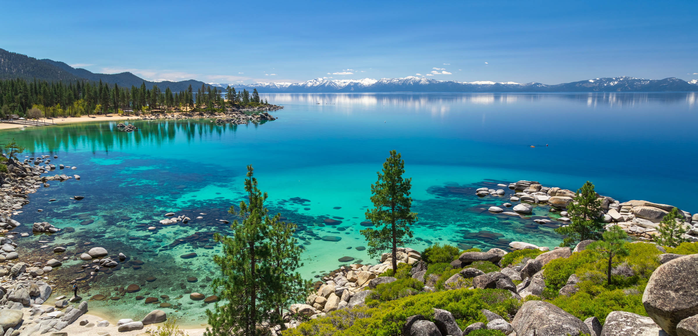 rocky beach in lake tahoe